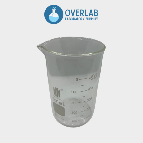 Beaker (500 mL - 100% Graduation) Beaker — Synthware, Low Form, With Spout, 100% Graduation, Borosilicate 3.3 Glass