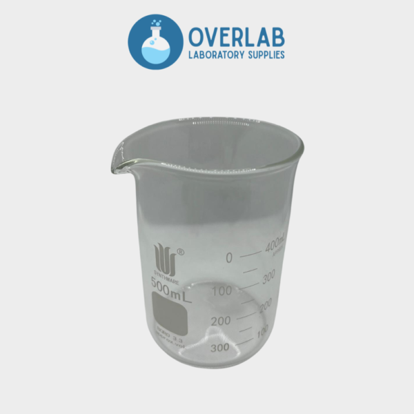 Beaker (500 mL) Beaker — Synthware, Low Form, With Spout, Graduated, Borosilicate 3.3 Glass